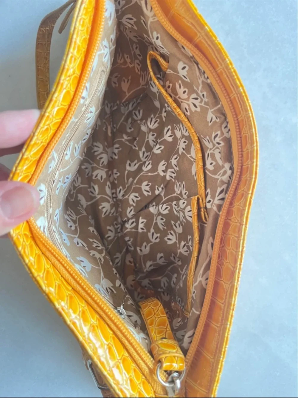 Yellow Patchwork Textured Shoulder Bag